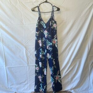 Floral Navy Jumpsuit | Size Small